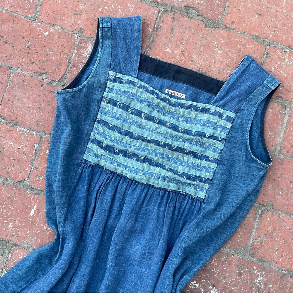 Kapital blue Calico dress Vintage style